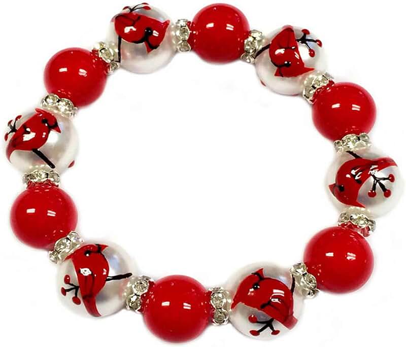 Red Cardinal Holiday Bracelet for Women