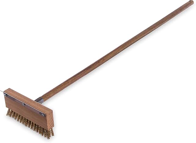 Oven Brush and Scraper with Handle, 8.5" Wide