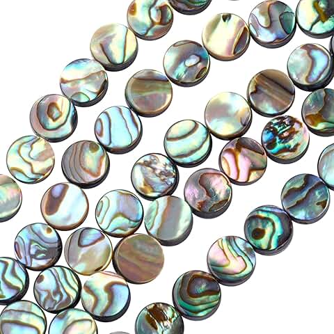 30 Packs Natural Abalone Shell Beads with Storage Containers