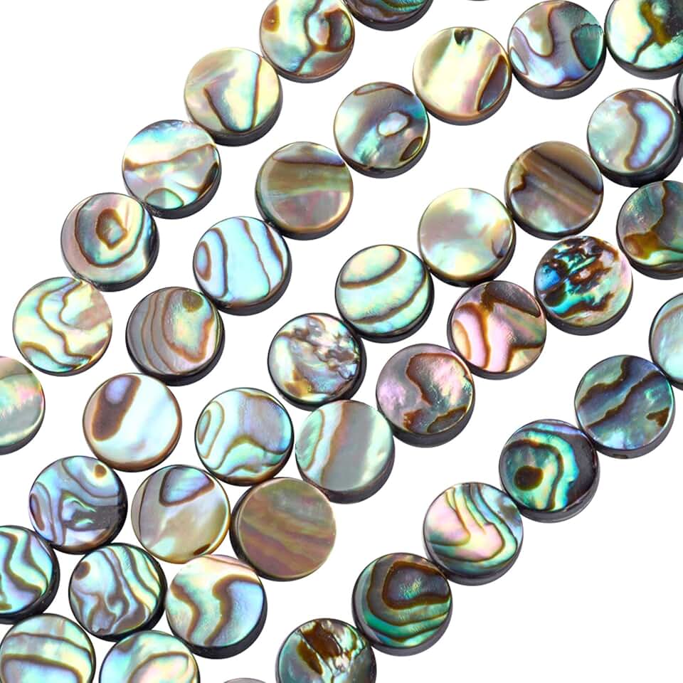 30 Packs Natural Abalone Shell Beads with Storage Containers