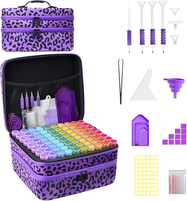 Diamond Painting Storage Box with 240 Slots and Tools