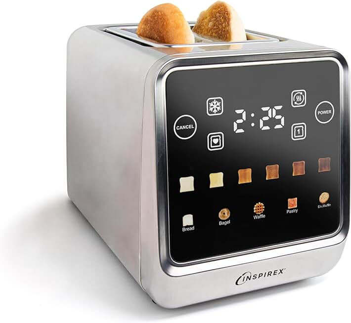 Touch Screen Toaster with Wide Slots and Multiple Settings