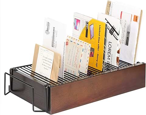 Wooden Office Desk Organizer with Steel Divider