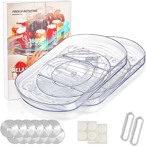Rectangle Lazy Susan Turntable for Refrigerator and Cabinet