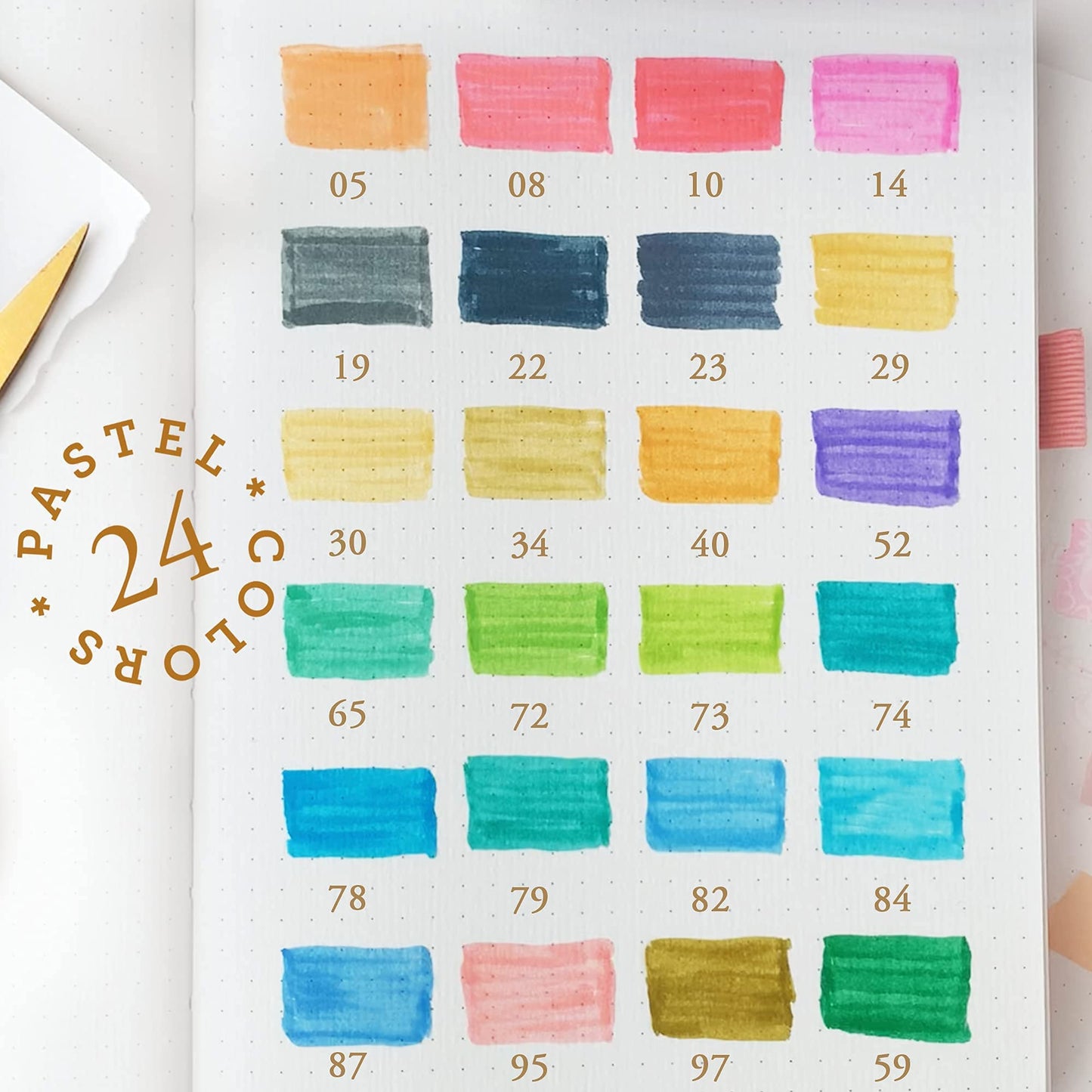 24 Pastel Dual Tip Markers Set