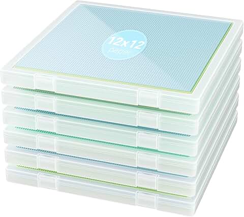 12x12 Paper Storage Box Set for Crafts and Art Supplies