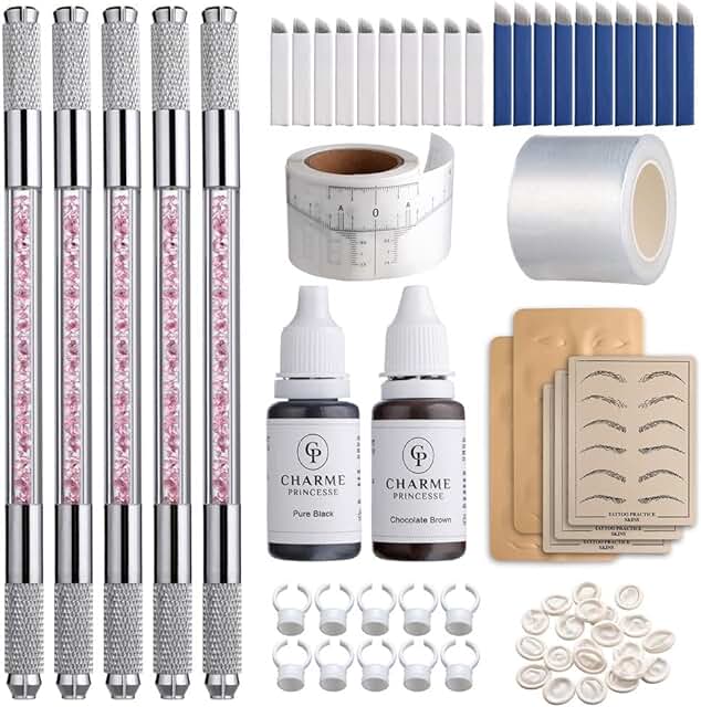 Microblading Pen Kit with Needles and Practice Skin