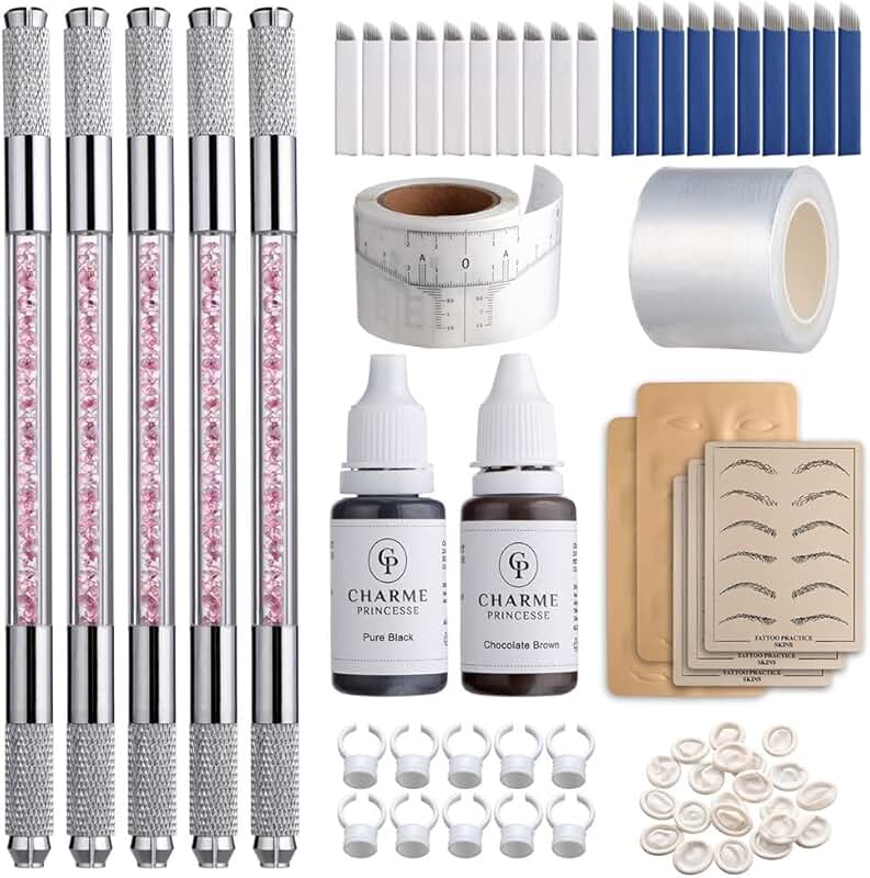 Microblading Pen Kit with Needles and Practice Skin