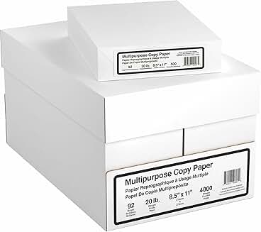 White Letter Size Copy and Printer Paper, 500 Sheets