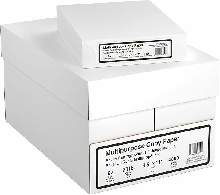 White Letter Size Copy and Printer Paper, 500 Sheets