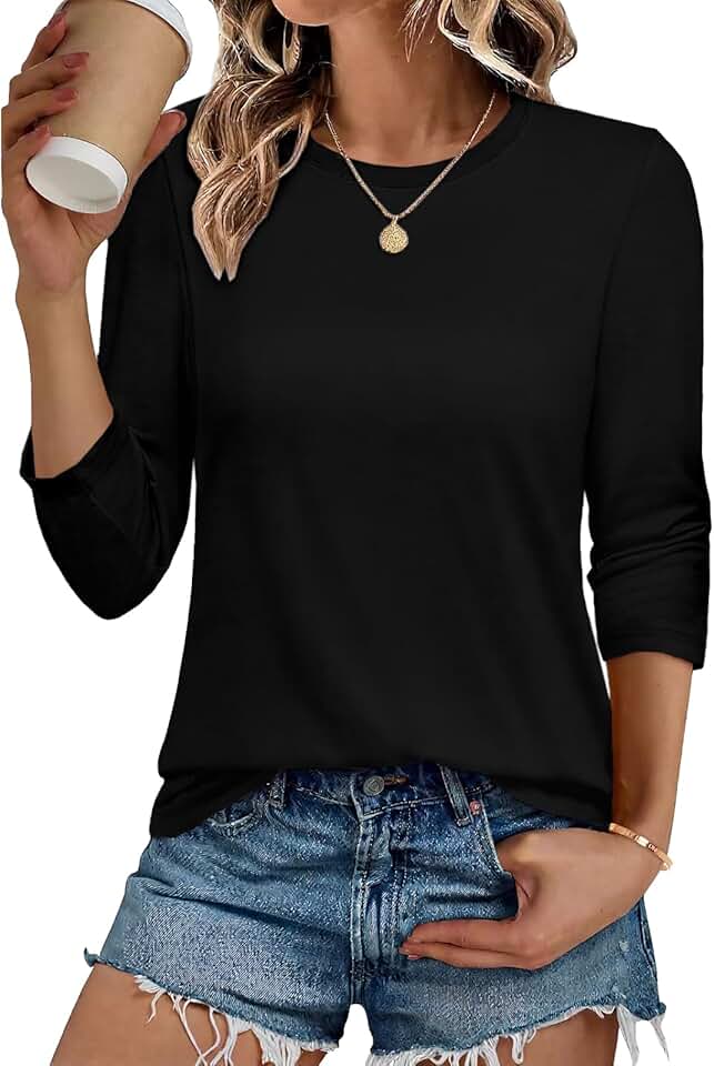 Women’s 3/4 Sleeve Casual Round Neck Tops