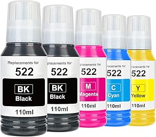 High Capacity Ink Refill Bottles, 5 Pack