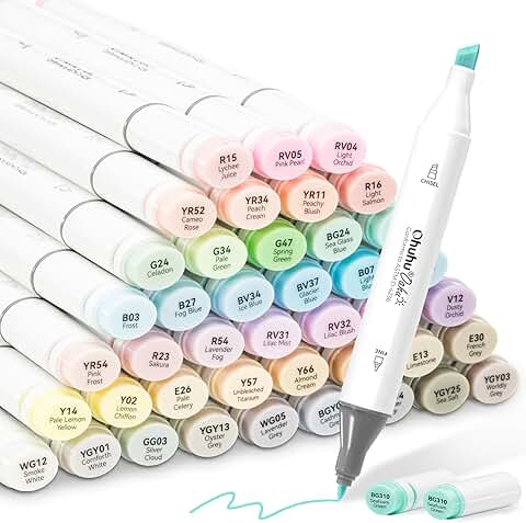 48 Pastel Alcohol Markers with Dual Tips