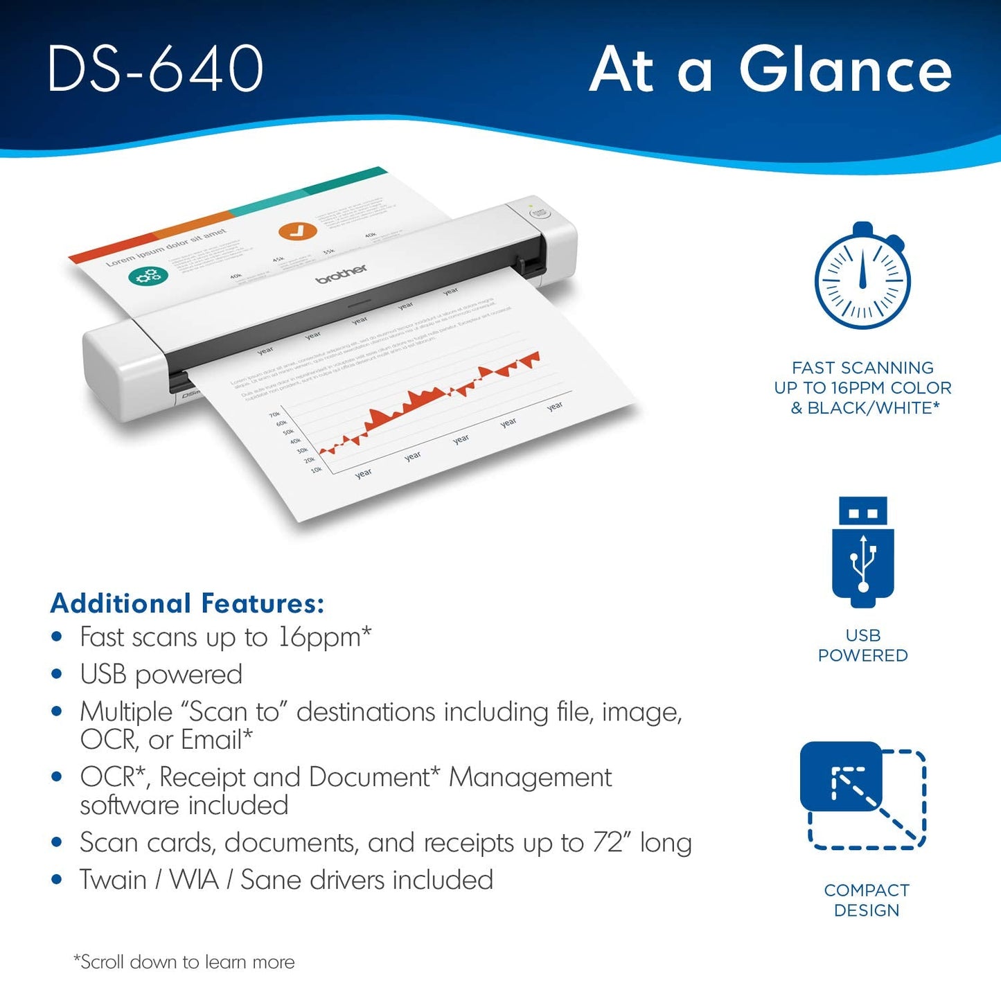 DS-640 Compact Mobile Document Scanner