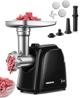 Electric Meat Grinder with Sausage Stuffer and Kubbe Kit