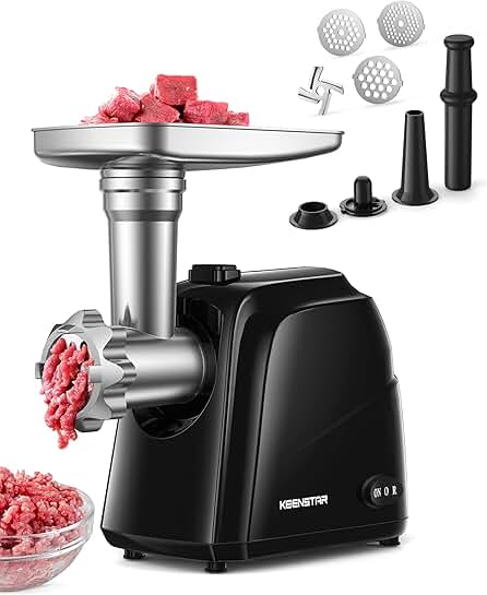 Electric Meat Grinder with Sausage Stuffer and Kubbe Kit