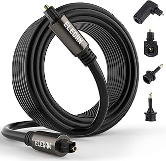 150 Ft Optical Audio Cable with Adapters and Ties
