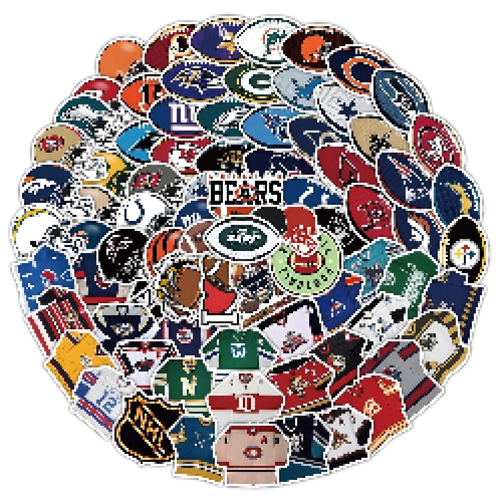 Football Sticker Pack for Helmets and Water Bottles