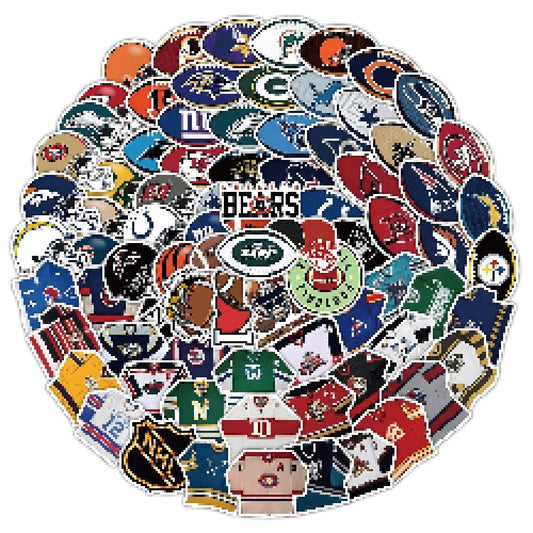 Football Sticker Pack for Helmets and Water Bottles