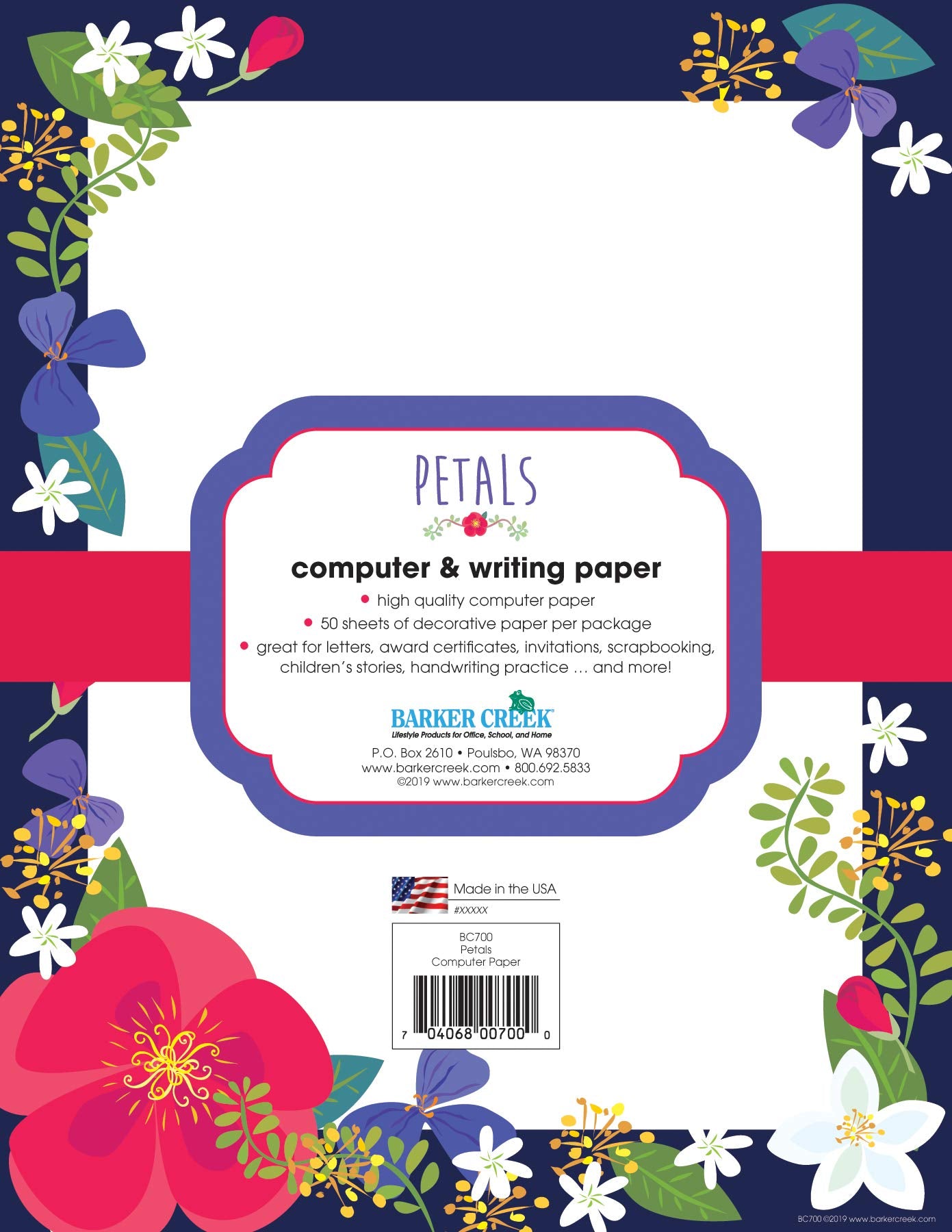 Decorative Petal Design Printer Paper, 8.5 x 11, 50 Sheets