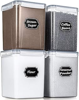 Large 5.2L Food Storage Containers, 4 Pack, Gray