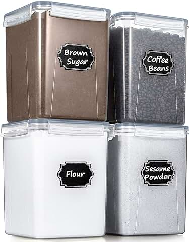 Large 5.2L Food Storage Containers, 4 Pack, Gray