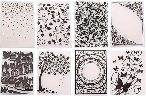 8-Piece Flower Leaf Butterfly Embossing Folder Set