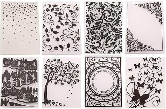 8-Piece Flower Leaf Butterfly Embossing Folder Set