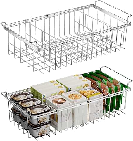 Expandable Freezer Organizer Bins with Divider Sheets