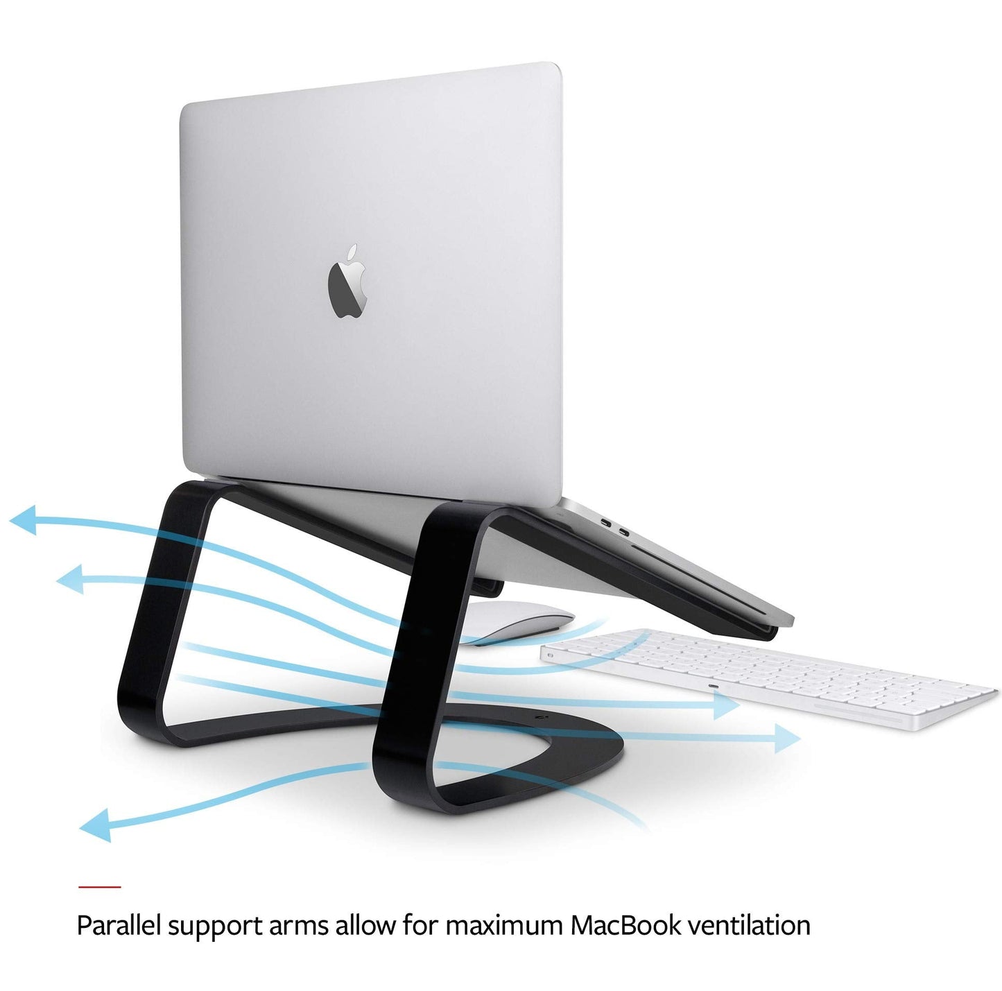 Curve for MacBooks and Laptops | Ergonomic desktop cooling stand for home or office (matte black)