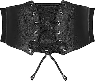 Wide Lace-up Elastic Waist Belt for Women