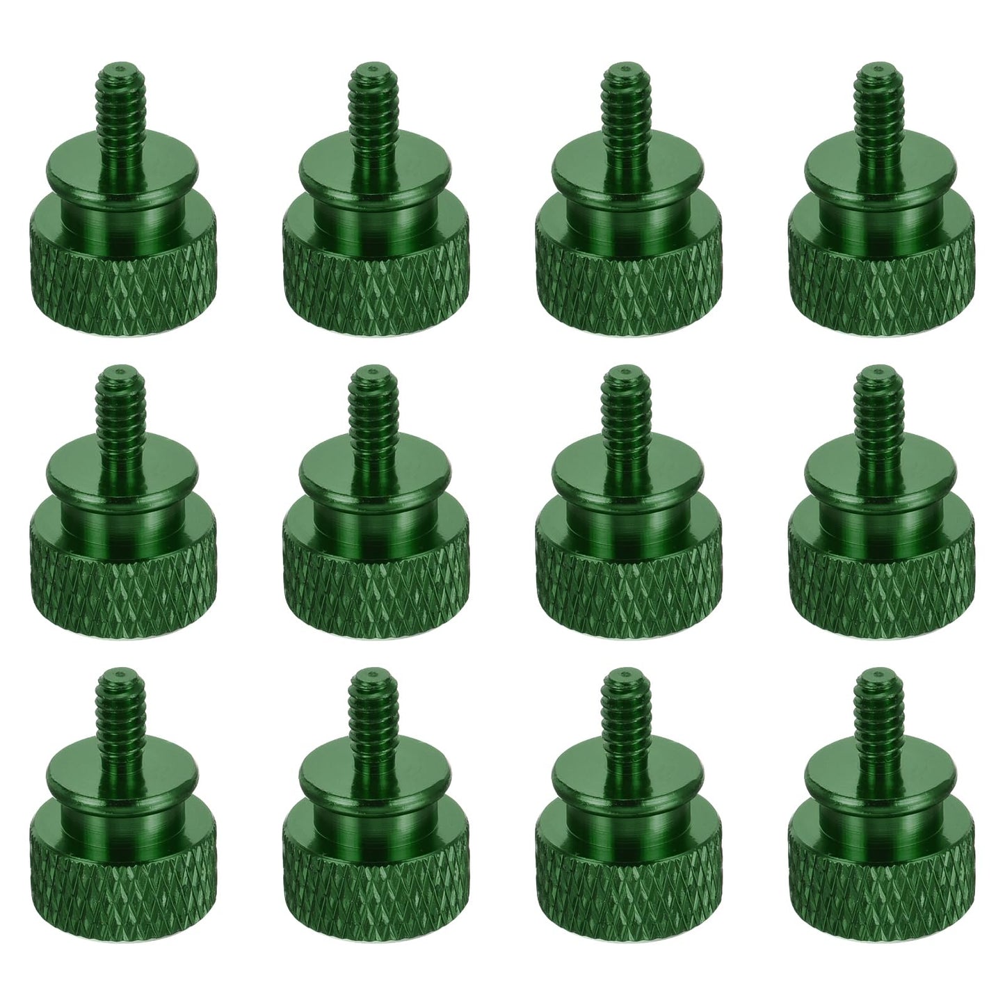 12pcs Dark Green Knurled Thumb Screws for PC Cases