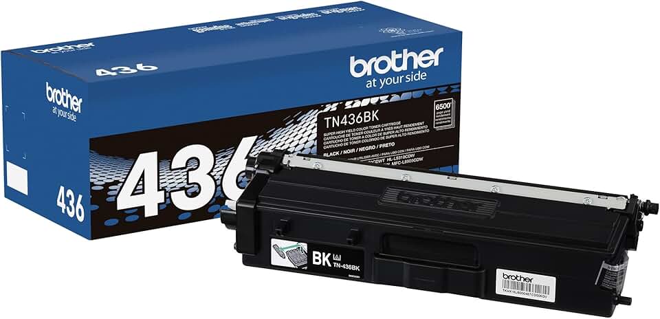 Black high-yield toner cartridge in retail packaging