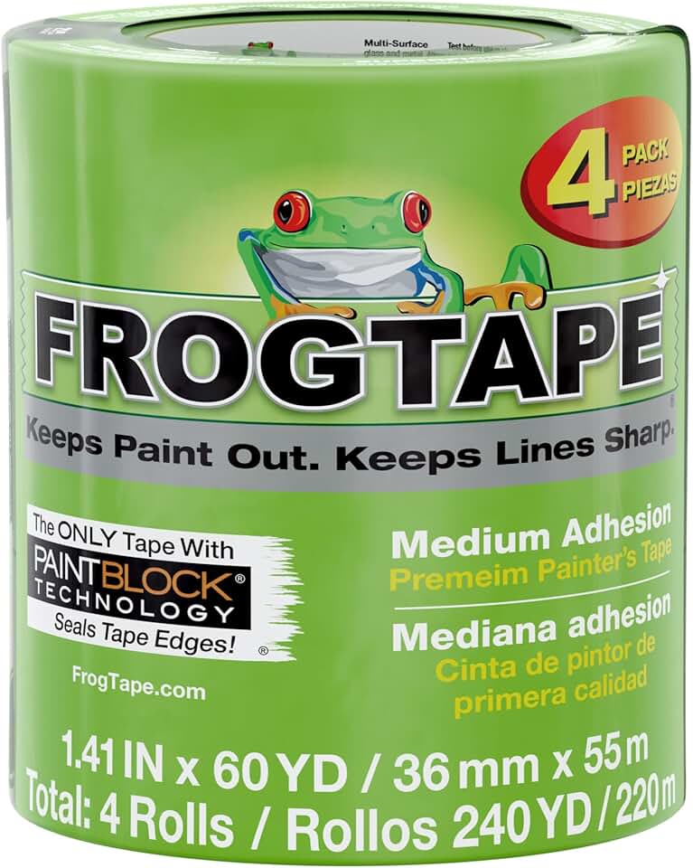 Green Multi-Surface Painters Tape, 1.5 Inch, 4 Rolls