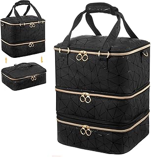 Nail Polish and Lamp Organizer Bag in Black