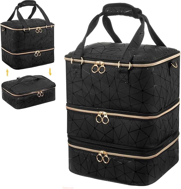 Nail Polish and Lamp Organizer Bag in Black