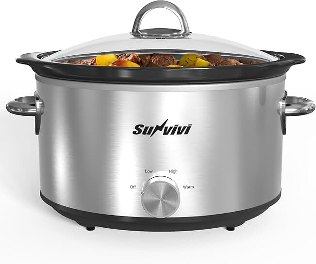Small 4QT Slow Cooker with Removable Ceramic Pot