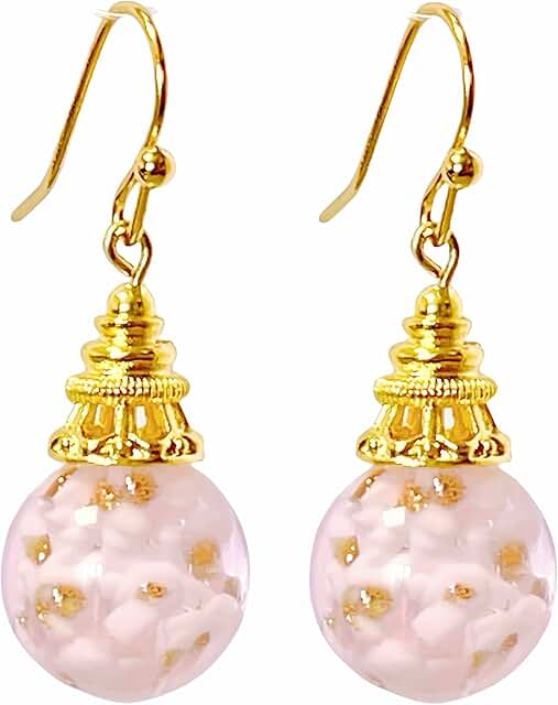 Colorful Murano Style Glass Drop Earrings for Women