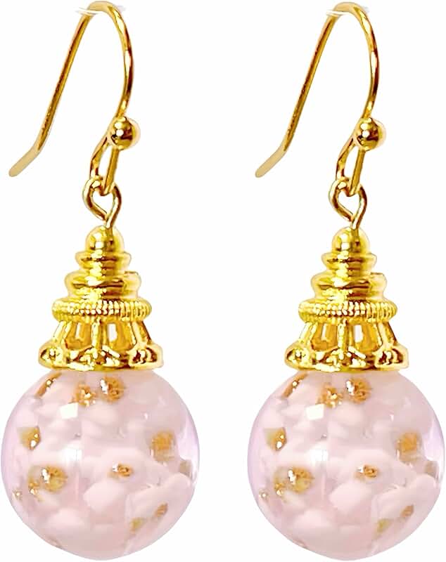 Colorful Murano Style Glass Drop Earrings for Women