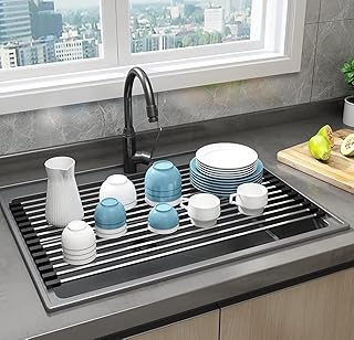 Roll-up Over Sink Dish Drying Rack for Kitchen