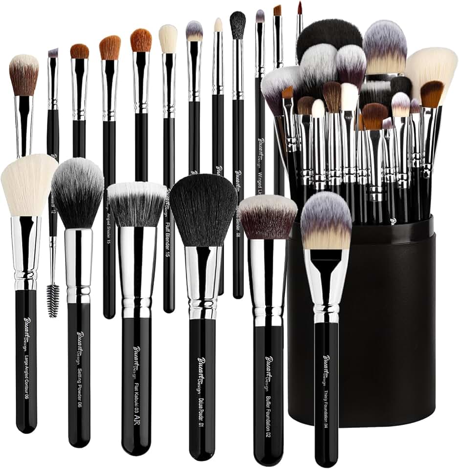19-Piece Professional Makeup Brush Set with Case