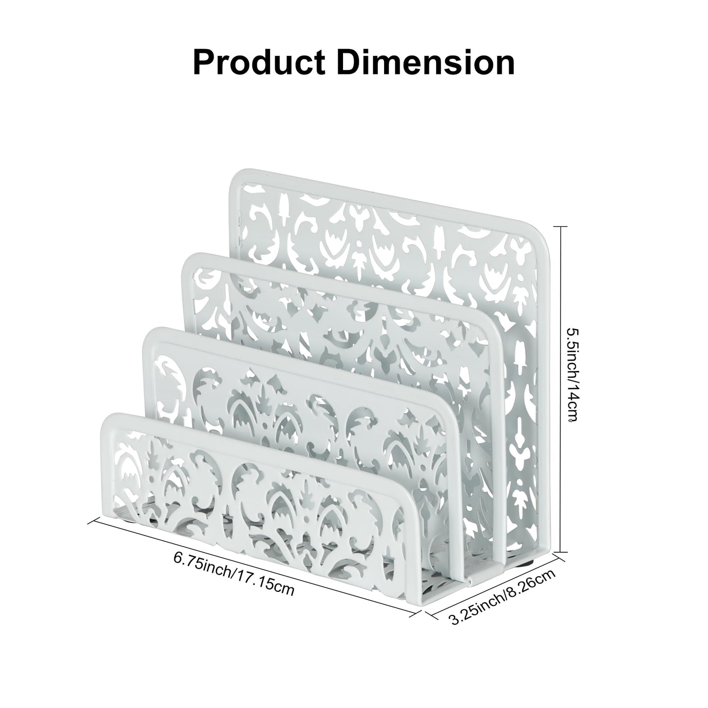 Two-Pack Metal Mail Organizer with Floral Design