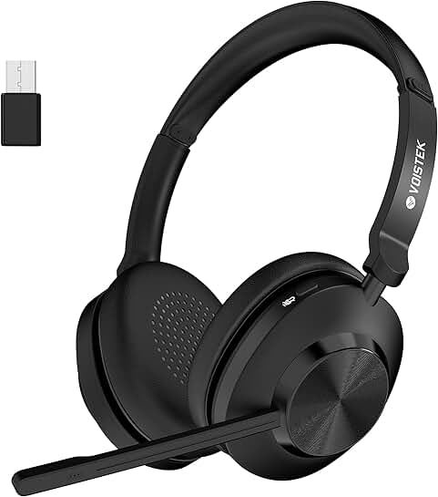 Wireless Bluetooth Headset with Microphone and 45+ Hours Battery
