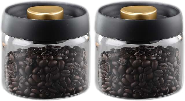 Airtight Glass Coffee and Spice Storage Container (2 Pack)