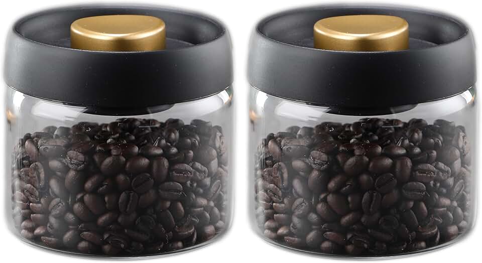 Airtight Glass Coffee and Spice Storage Container (2 Pack)