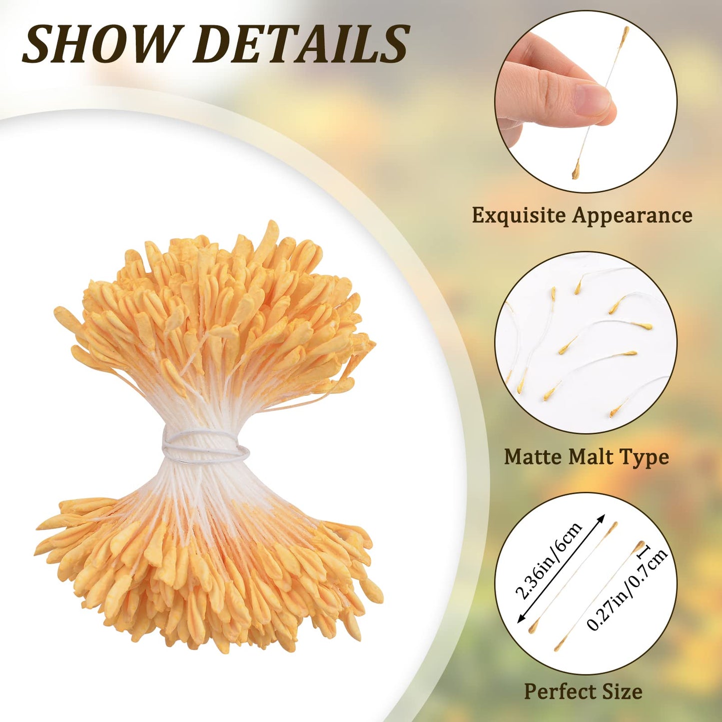 Yellow Stamens 1360-Piece for DIY Crafts