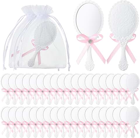 Vintage Handheld Mirror Sets for Party Favors and Gifts