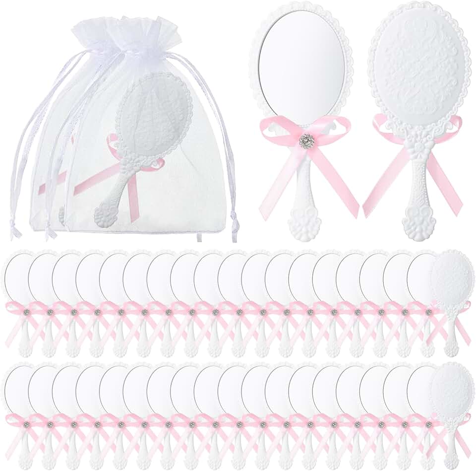 Vintage Handheld Mirror Sets for Party Favors and Gifts