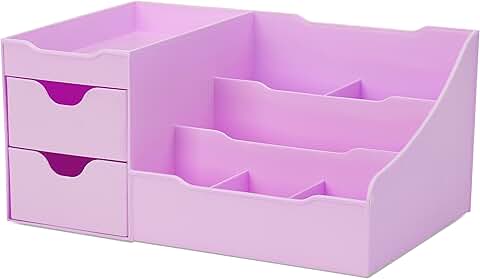 Modern purple makeup organizer with drawers