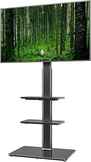 Floor TV stand for 19-43 inch screens with swivel and adjustable height